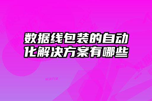 數(shù)據(jù)線(xiàn)包裝的自動(dòng)化解決方案有哪些